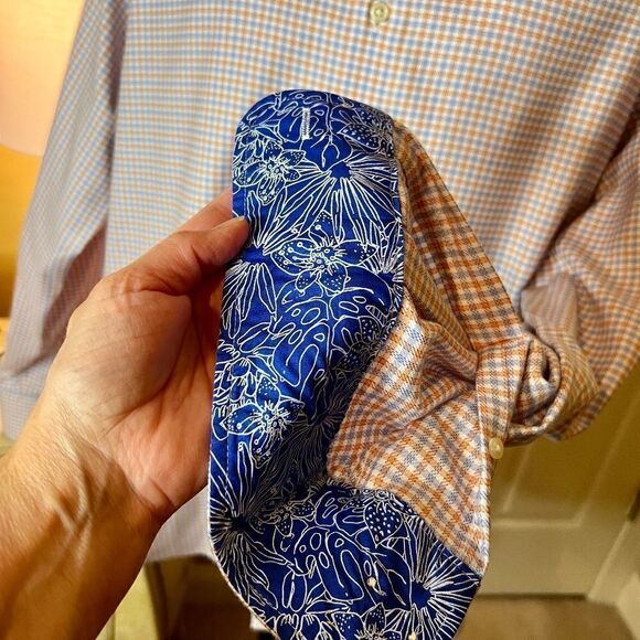 NWOT Men's Egara Modern Fit Slim Stretch Shirt in Plaid Check Size XL - Picture 4 of 4